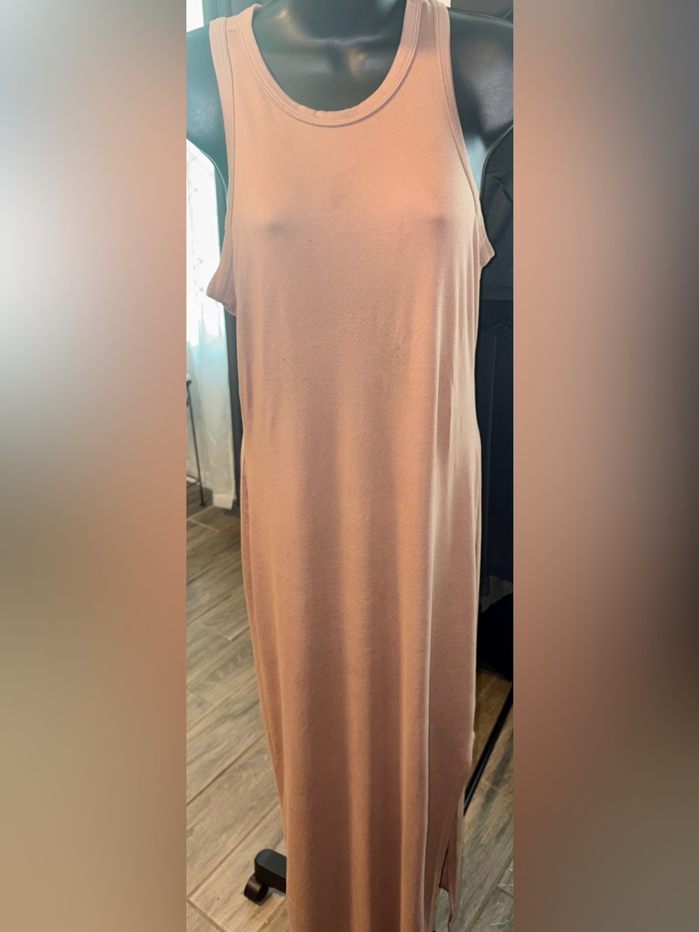 Popular21 Sleeveless Mauve Maxi Tank Dress - Casual Everyday Style Large